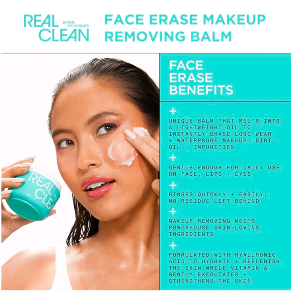 Real Techniques Real Clean Face Erase Makeup Removing Balm NIB 2 OZ - Picture 5 of 7
